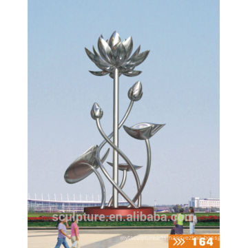 stainless steel outdoor Lotus sculpture